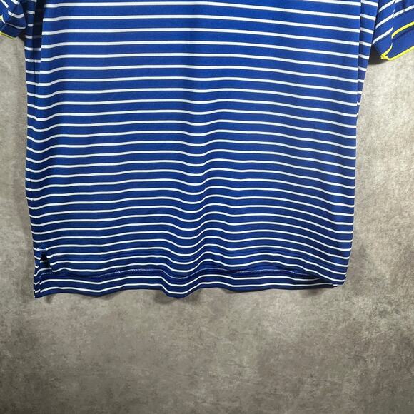 FootJoy Golf Polo Shirt Mens Large Blue White Striped Short Sleeve Outdoor - Picture 3 of 9